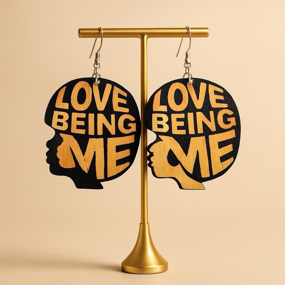 Radiate Royalty: “Love Being Me” African Queen Dangle Earrings! NWT